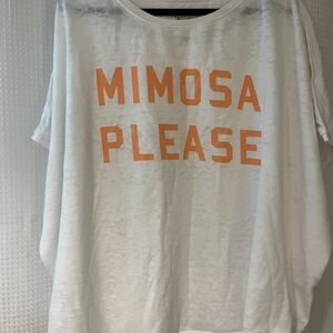 Recycled Karma White Tee with Bold Orange Text